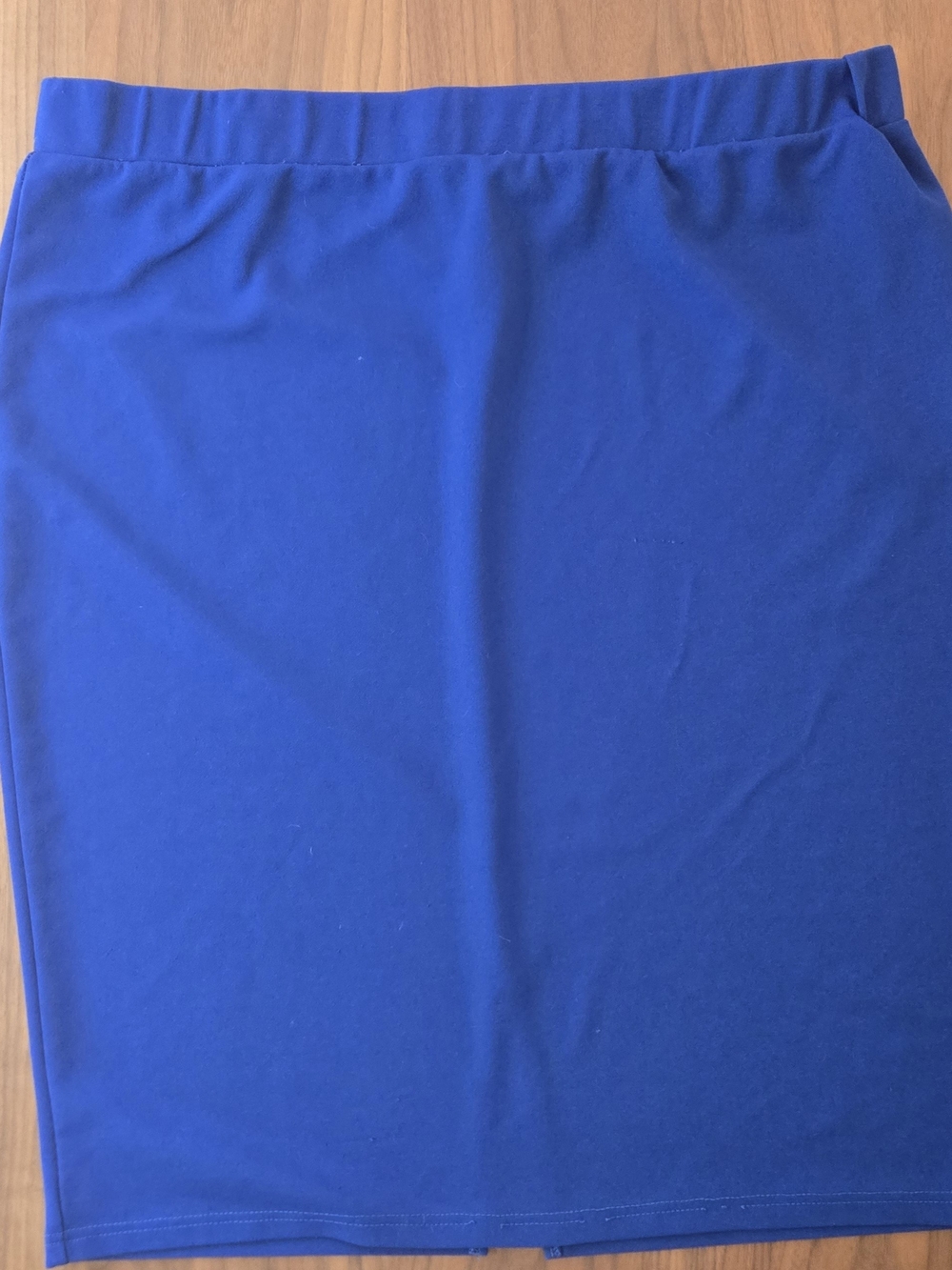 Royal Blue Bodycon Pencil Skirt Elastic Waist Minimalist Cobalt Electric Blue 2x